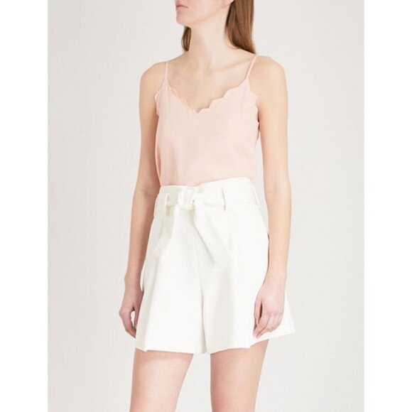 New MAJE Lunia 100% Scalloped Silk-Crepe Pale Pink Cami Top NWT Size 8 US/Large - Picture 2 of 13
